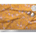 thumbnail image 3 of Soimoi Moss Georgette Fabric Leaves & Azalea Floral Fabric Prints By Yard 42 Inch Wide, 3 of 3