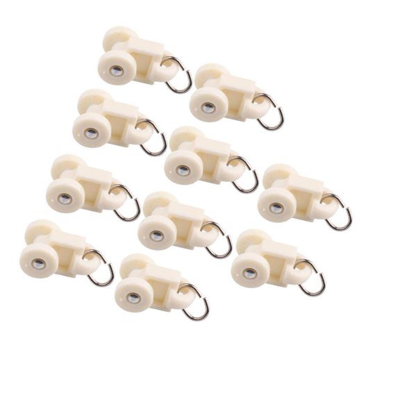10Pcs Curtain Track Glider Rail Slide Runner Shower Curtain Rolling Runner Hook Ceiling Carrier 6#-30mm