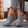 thumbnail image 2 of WLOELOEW Hollow Out Platform Sandals For Women In Gray Wedge Heel Pu Material Foot Length 10.24 Inches Us Size 9, 2 of 6