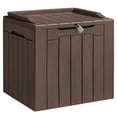 thumbnail image 1 of Homall Coffre de Terrasse Extérieur de 31 Gallons en Résine avec Siège, Brun, 1 of 6