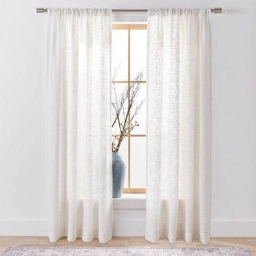 Better Homes & Gardens Woven Slub Light Filtering Window Curtains Panel, 52" x 84"
