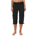 thumbnail image 2 of Timegard Pantalon Cargo pour Femmes Capris à Cordon Taille Élastique Actif Randonnée Plein Air Pantalon Court, 2 of 6