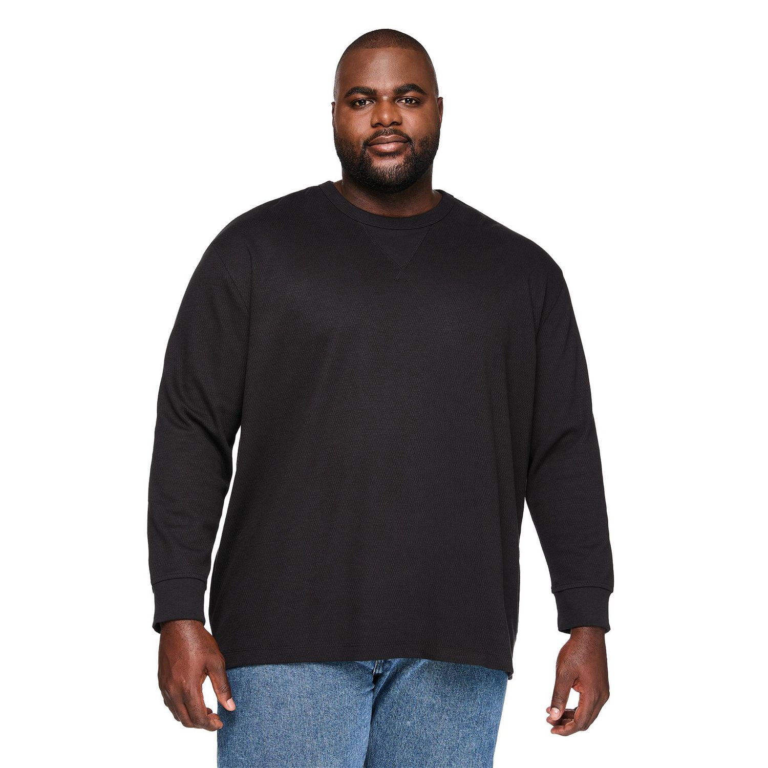 George Big Men's Long-Sleeve Textured T-Shirt