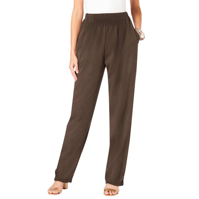 Yuyuzo Lounge Pants for Women Elastic High Waisted Straight Leg Solid Color Trousers with Pockets