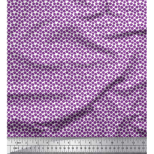 Soimoi Georgette Viscose Fabric Floral Small Print Fabric by Yard 42 Inch Wide