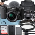 thumbnail image 2 of Sony Alpha ZV-E10 Mirrorless Vlog Camera With 16-50mm Lens + 128GB Memory Card + Tripod + Case + ZeeTech Accessory Bundle (Black), 2 of 2