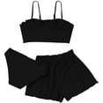 thumbnail image 1 of MIASHUI Girls Bathing Suits 3 Piece Swimsuit Summer Bikini Tankini Sets with Cover Up Short,Black,12-14 Years, 1 of 1