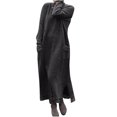 thumbnail image 2 of Dvkptbk Robes pour Femmes Mode Manches Longues Dentelle Longues Robes Décontractées Hiver Douces Amples Col Rond Couleur Unie avec Poches TG, 2 of 6
