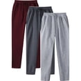 thumbnail image 1 of Kcodviy Male Hip Hop Pants Jean Cut Straight Fit Pants Men Casual Solid Color Track Open Leg Pants Cuff Lace Up Workout Men Stretch Pants with Pocket Pcs, 1 of 3