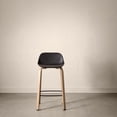 thumbnail image 4 of Bouclair Black Plastic and Wood Metal Veneer Counter Stool, 4 of 9