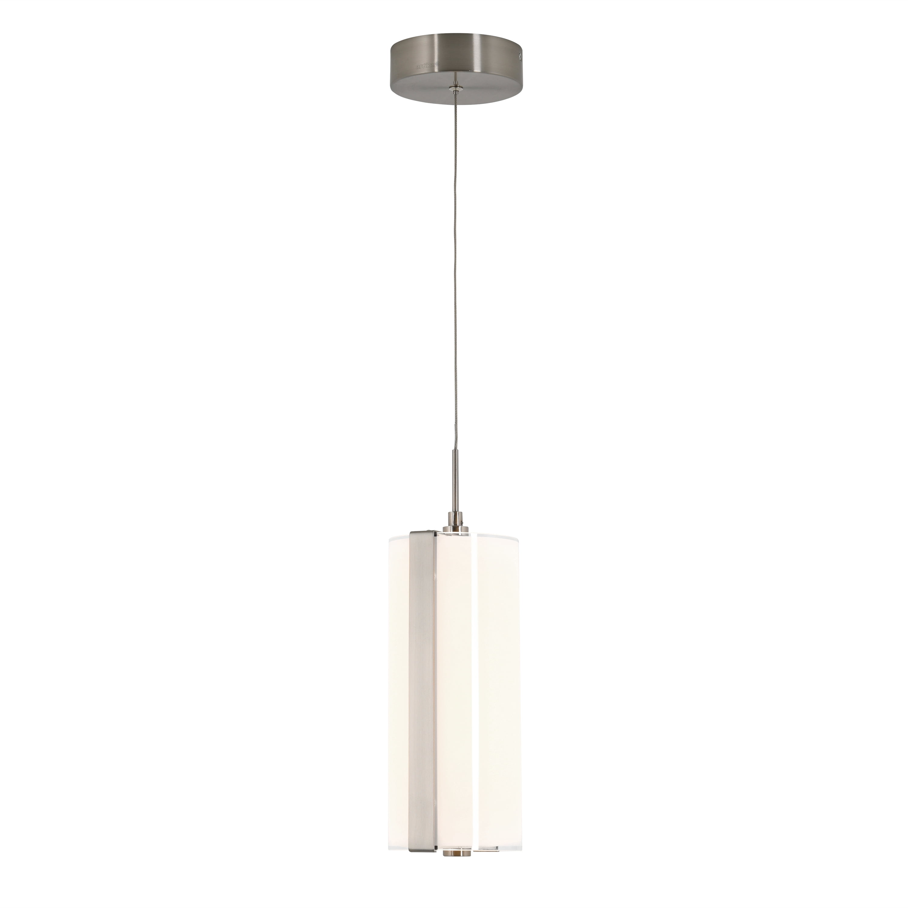Artika Subway Modern Pendant Light Fixture, Brushed Nickel