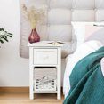 thumbnail image 4 of Gymax 2 Tier Mini Nightstand 1 Drawer Bedside End Table Organizer Wood W/Basket White, 4 of 10