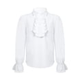 thumbnail image 1 of RUNQHUI Garçons Enfants Chemises Renaissance Victorienne Col à Volants Débardeur Viking Pirate Fleur Maillots de Corps Blanc 12, 1 of 7