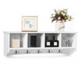 thumbnail image 1 of Costway Hanging Entryway Shelf Coat Rack Wall Mounted Storage Cabinets W/5 Dual Hooks, 1 of 9