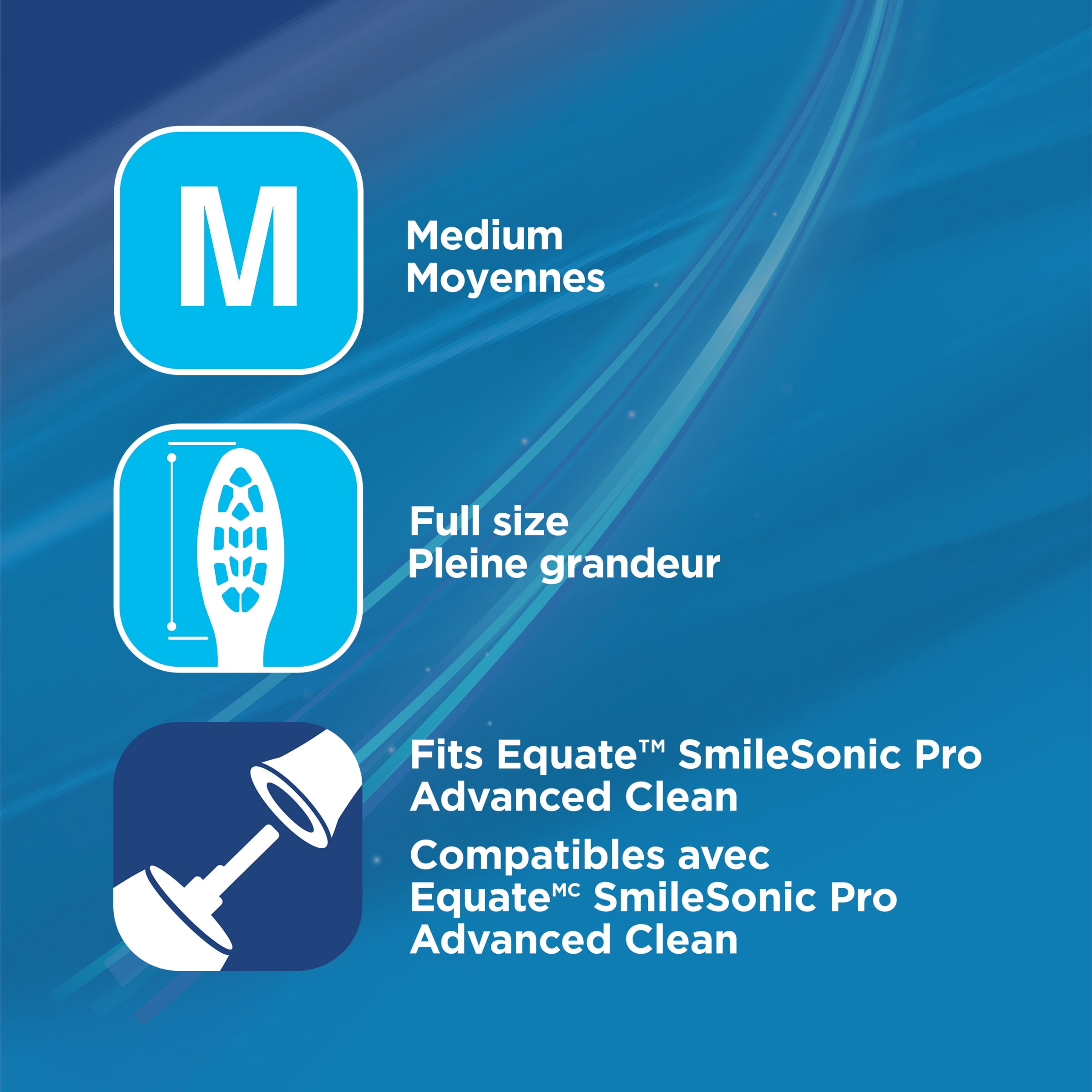 Equate SmileSonic Pro Advanced Clean Replacement Brush Heads