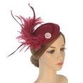 thumbnail image 2 of Elegant French Feather Mini Top Hat Fascinator Bridal Hair Accessory For Weddings Parties And Special Events, 2 of 3