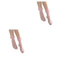 thumbnail image 2 of VONKY Chaussettes de Compression Confortables pour Femmes avec Revers à Volants et Technologie Anti-Humidité Chaussettes en Maille Douces et Confortables Rose 2Set, 2 of 6