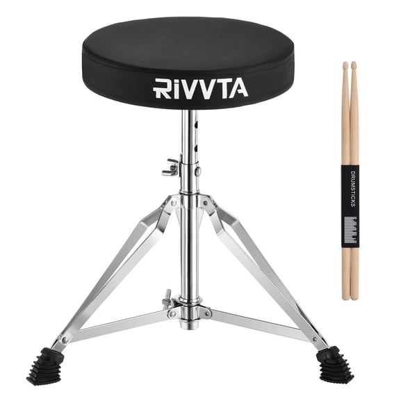 Uxcell Drum Throne Padded Drum Seat Drumming Stools Height Adjustable Drum Chair with 5A Drumsticks for Drummer