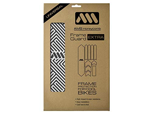 All Mountain Style AMSFG2BLWH Honeycomb High Impact Frame Guard Extra - Protects Your Bike from Scratches and dings, Maze/Black, X-Large