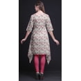 thumbnail image 3 of Bimba Kurti Asymétrique à Imprimé Floral Feuilles Roses et Magnolia pour Femmes Robe d'Été Indienne Tunique XX-Grand, 3 of 6