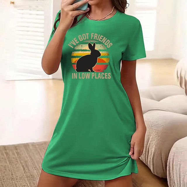Mefallenssiah Chemise de Nuit Femme Surdimensionnée à Manches Courtes à Manches Courtes