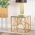 thumbnail image 2 of Heavenly Collection | Table d'appoint dorée en forme de cube pour chambre et salon, 2 of 7