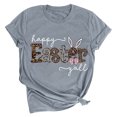 thumbnail image 2 of EGNMCR Chemises de Pâques pour Femmes Manches Courtes Imprimé de Pâques Manches Courtes Col Rond T-Shirts pour Femmes, 2 of 3