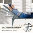 thumbnail image 4 of Outsunny Chaise Longue Extérieure Pliante avec Dossier Réglable, Gris Pâle, 4 of 10