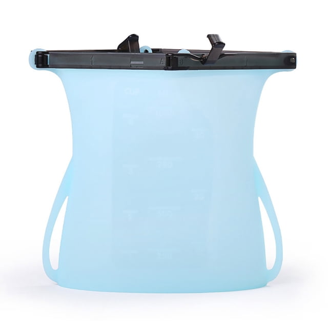 Sac Alimentaire en Silicone Hermétique Portable Réutilisable Sac pour Aliments Frais Sac de Cuisson en Silicone