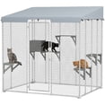 thumbnail image 1 of PawHut 79" L Galvanized Steel Catio Outdoor Cat Enclosure with 420D Canopy, 1 of 10