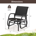 thumbnail image 3 of Costway Outdoor Single Swing Glider Rocking Chair Armrest Garden Porch Backyard Black, 3 of 8