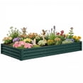 thumbnail image 1 of Outsunny Jardinière Surélevée Galvanisée 8x4x1 Pi, Fond Ouvert, Vert, 1 of 10