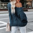 thumbnail image 5 of RKSTN Chandails pour Femmes Mode Manches Amples Chandail à Enfiler Hauts Blouse Chandail Tricoté Chandails d'Automne, 5 of 5