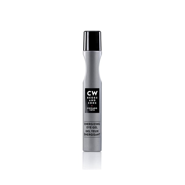 Gel Énergisant pour les Yeux par CW Beggs and Sons en tube Mince Argenté Mat avec Capuchon Noir et Marque, Formulé pour Réduire les Cernes, les Poches et les Rides Tout en Raffermissant et Rafraîchissant la Peau sous les Yeux, Convient comme Hydratant pour les Yeux Plus Lumineux et Énergisés.