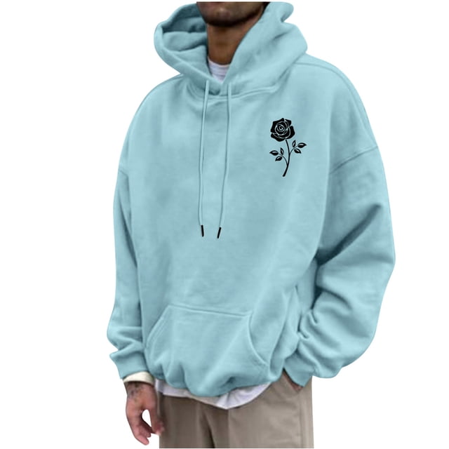 QIPOPIQ Men's Loose Fit Midweight Logo Sleeve Graphic Sweatshirt Clearance