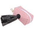 thumbnail image 3 of Dog Garbage Bag Dispenser, Zipper Poop Bag Holder PU Portable  For Outdoor For Dogs Sakura Pink, 3 of 8