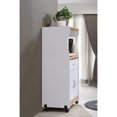 thumbnail image 3 of Hodedah Wheeled Microwave Cart with Drawer and Cabinet Storage, White, 3 of 7