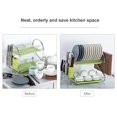 thumbnail image 3 of Zootealy Dish Drying Rack 2 Tier Dish Rack Steel with Removable Drain Board Storage Rack for Dish Drainer Utensil Holder Cutting Board Holder for Kitchen Countertop Organizer Storage, 3 of 8