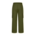 thumbnail image 4 of Children's Solid Color Stretch-Belt Work Pants with Pockets, Medium Size Casual Baggy Pants, Adult Version, 4 of 6