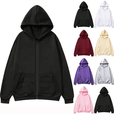 CFLVAEK Oversized Hoodies for Men Zip Up Casual Hoodie Sweatshirt Loose Fitted Long Sleeve Fall Sweatshirt with Pockets White L