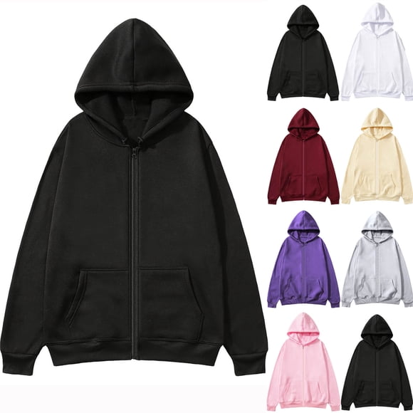 CFLVAEK Oversized Hoodies for Men Zip Up Casual Hoodie Sweatshirt Loose Fitted Long Sleeve Fall Sweatshirt with Pockets Pink L