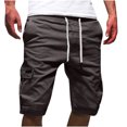 thumbnail image 3 of zanvin Men's Shorts Sport Pure Color Bandage Casual Loose Sweatpants Drawstring Shorts Pants, 3 of 4