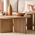 thumbnail image 2 of Bouclair Table Basse Ronde en Bois Taupe, 2 of 10