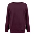 thumbnail image 3 of Chandails de Compression à Manches Longues pour Femmes Col Ras du Cou Unis Plus Chandail Surdimensionné Coupe Ample Pulls Tendance Hauts Légers pour Femmes Grande Taille Gris m, 3 of 4