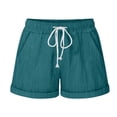 thumbnail image 1 of Dealovy Womens Cotton Linen Shorts Drawstring High Rise Solid Color Summer Lighjtweight Beach Shorts, 1 of 6