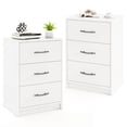 thumbnail image 1 of Costway Table de Chevet Moderne 2 Pcs à 3 Tiroirs avec Rangement et Trousse Anti-Basculement pour Chambre Blanc, 1 of 9