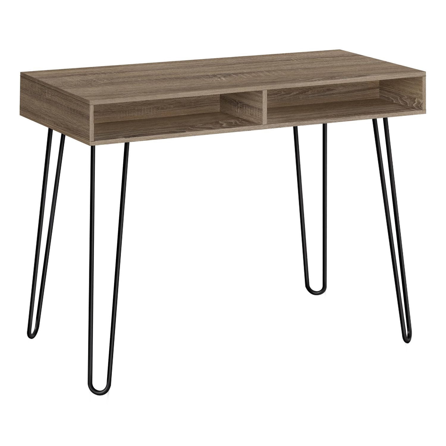 Monarch Specialties Computer Desk, Home Office, Laptop, Left, Right Set-up, Storage Drawers, 40"l, Work, Metal, Laminate, Brown, Black, Contemporary, Modern