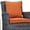 Canvas Tuscan, variant on Modway Summon 4 Piece Outdoor Patio Sunbrella® Dining Set in Canvas Tuscan