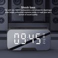 thumbnail image 2 of Youkk Speaker Clock Alarm Mirror Music Stereo Wireless Button Rechargeable Screen Support Office White, 2 of 6