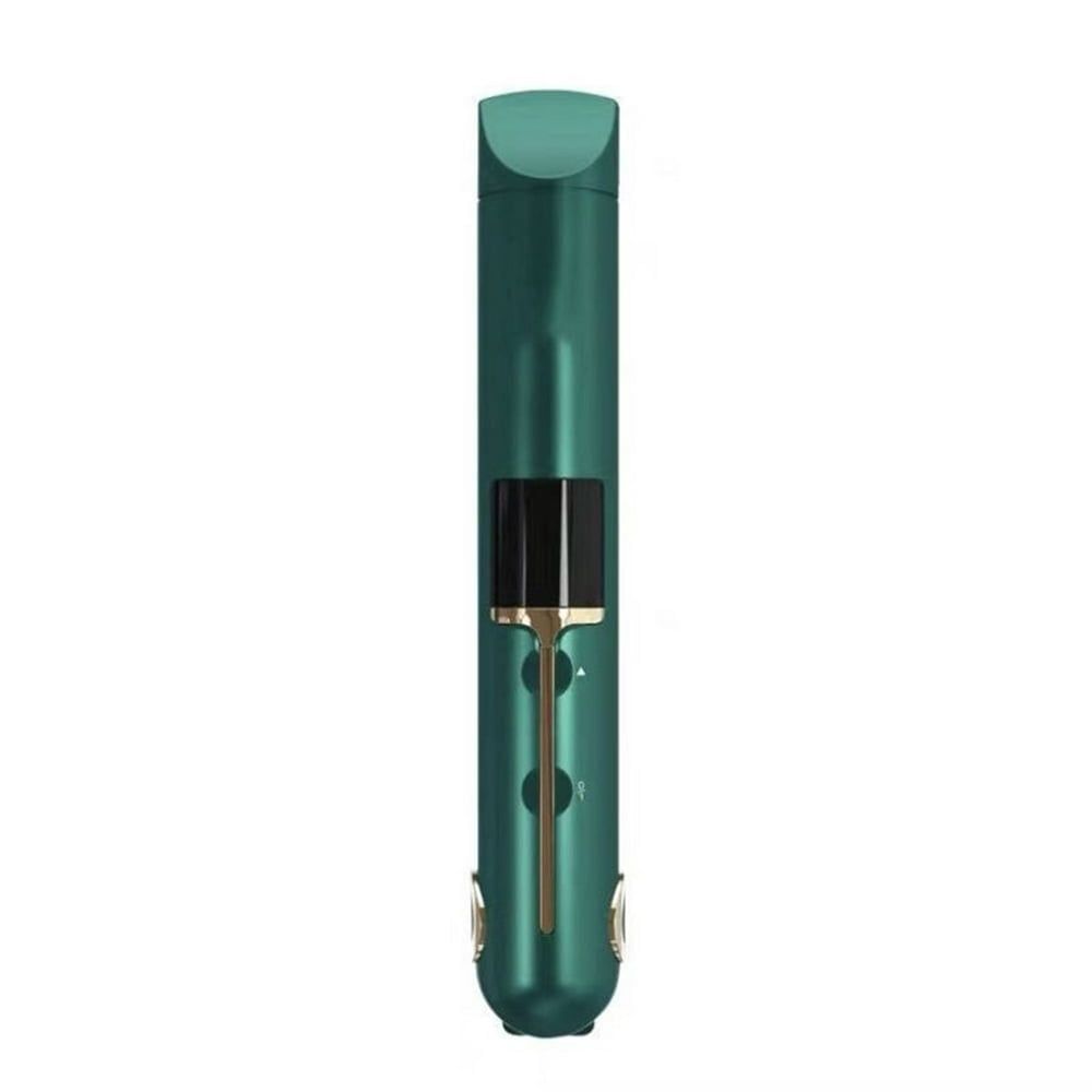 Cordless Hair Straightener Curler Fast Heating Thermal Flat Iron (Green)